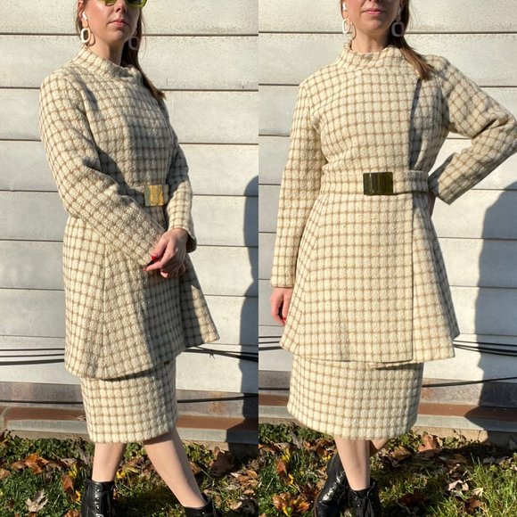 SIZE S | Vintage  3 Piece Matching Jacket Belt and Skirt Set - Picture 5 of 5